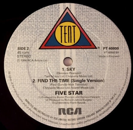 Five Star - Find The Time - Used Vinyl Record 12" image 8