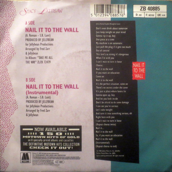 Stacy Lattisaw - Nail It To The Wall - Used Vinyl Record 7" image 6