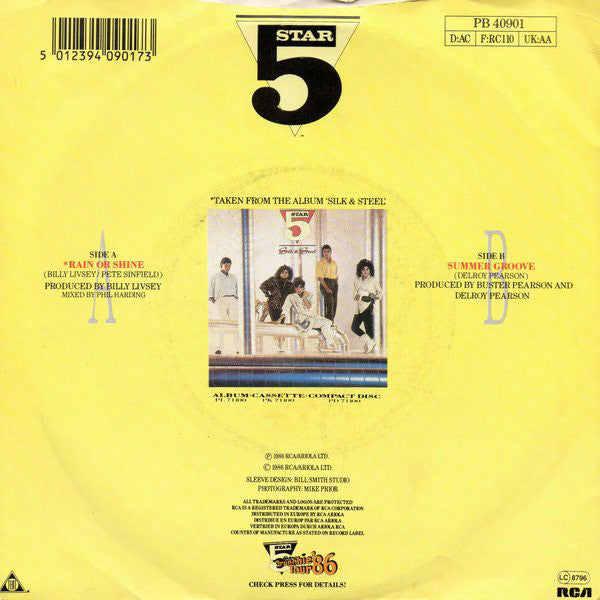 Five Star - Rain Or Shine - Used Vinyl Record 7" image 6