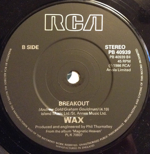 Wax - Systematic - Used Vinyl Record 7" image 4