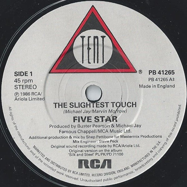 Five Star - Slightest Touch - Used Vinyl Record 7" image 7