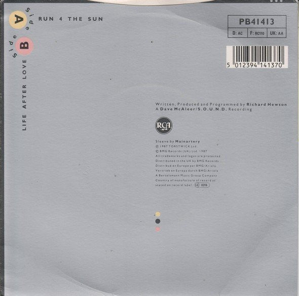RAH Band - Run 4 The Sun - Used Vinyl Record 7" image 2