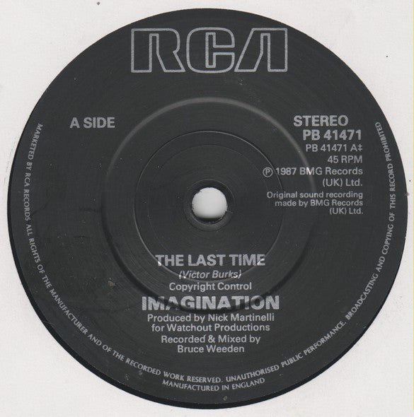 Imagination - Last Time - Used Vinyl Record 7" image 7