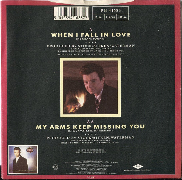 Rick Astley - When I Fall In Love / My Arms Keep Missing You - Used V image 2