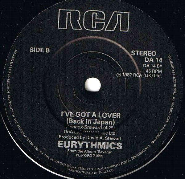 Eurythmics - Shame - Used Vinyl Record 7" image 8