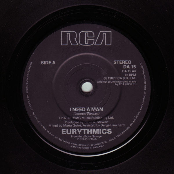 Eurythmics - I Need A Man - Used Vinyl Record 7" image 7