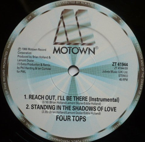 Four Tops - Reach Out I'll Be There (`88 Remix) - Used Vinyl Record 12" image 3
