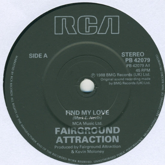 Fairground Attractio - Find My Love - Used Vinyl Record 7" image 3