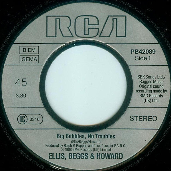 Ellis - Big Bubbles, No Troubles - Used Vinyl Record 7" image 3