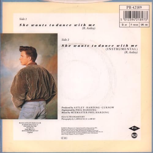 Rick Astley - She Wants To Dance With Me - Used Vinyl Record 12" image 2