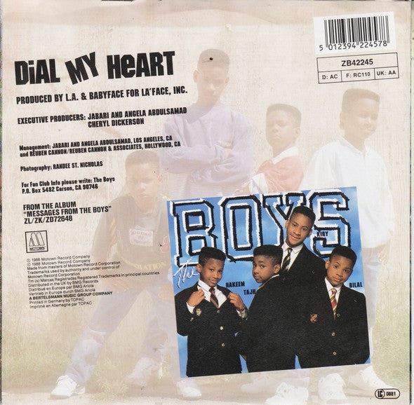 Boys - Dial My Heart - Used Vinyl Record 7" image 2