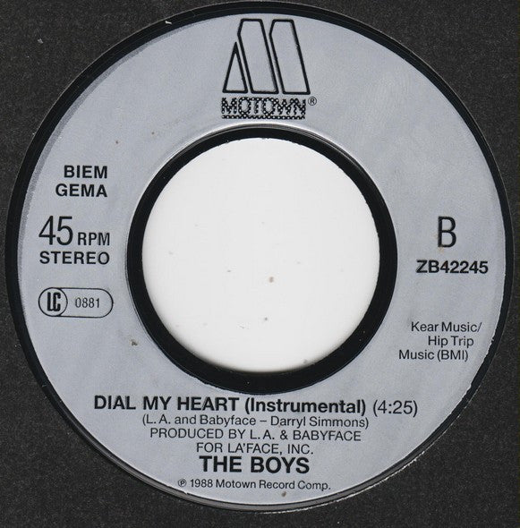Boys - Dial My Heart - Used Vinyl Record 7" image 4