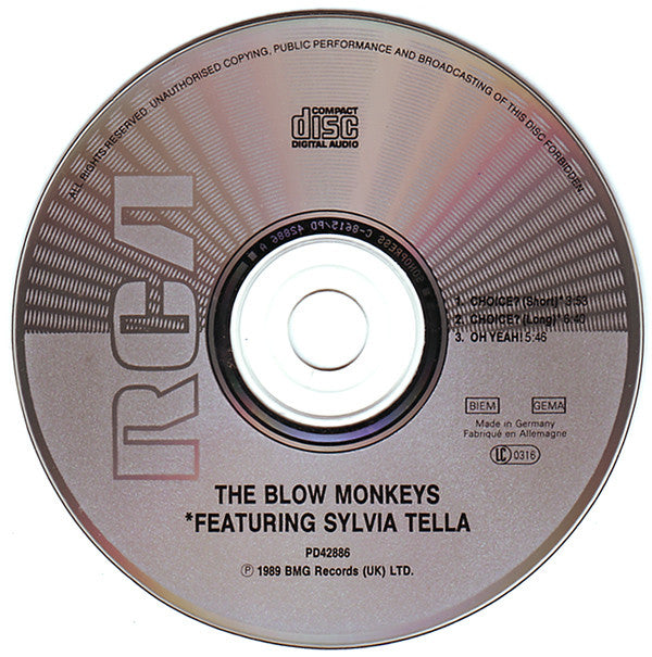 Blow Monkeys - Choice? - Used CD image 3