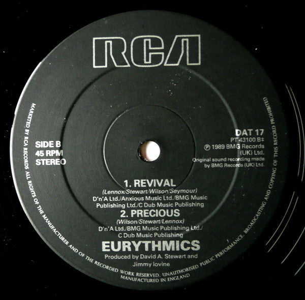 Eurythmics - Revival - Used Vinyl 12" image 4