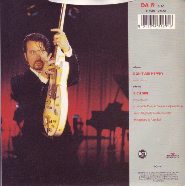 Eurythmics - Don't Ask Me Why - Used Vinyl Record 7" image 2
