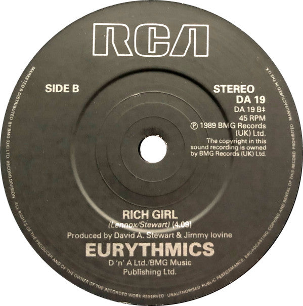 Eurythmics - Don't Ask Me Why - Used Vinyl Record 7" image 4