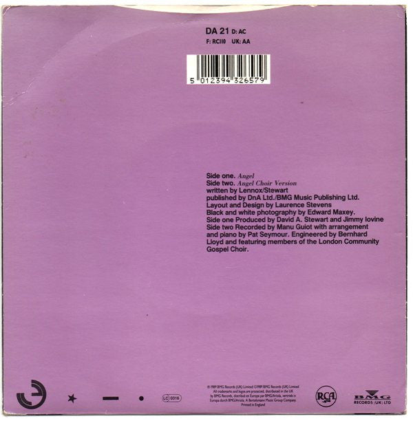 Eurythmics - Angel - Used Vinyl Record 7" image 2