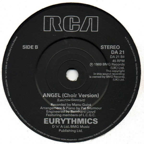 Eurythmics - Angel - Used Vinyl Record 7" image 8
