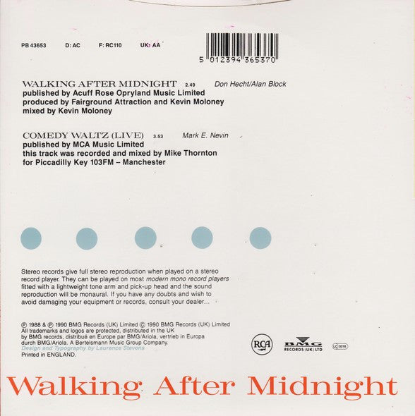 Fairground Attractio - Walking After Midnight - Used Vinyl Record 7" image 2