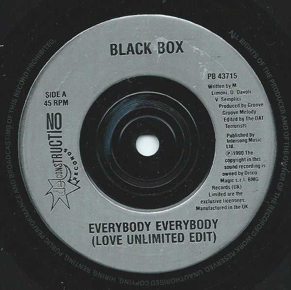 Black Box - Everybody, Everybody - Used Vinyl Record 7" image 2