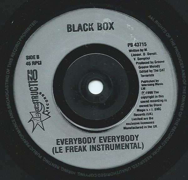 Black Box - Everybody, Everybody - Used Vinyl Record 7" image 3