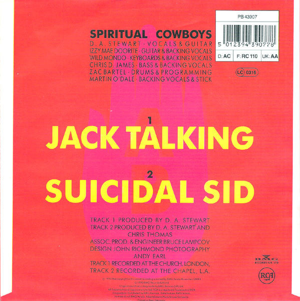 Dave Stewart And The - Jack Talking - Used Vinyl Record 7" image 2
