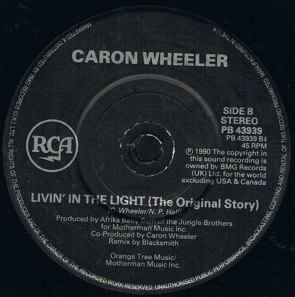 Caron Wheeler - Livin' In The Light - Used Vinyl Record 7" image 4