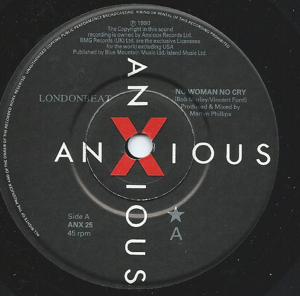 Londonbeat - No Woman No Cry - Used Vinyl Record 7" image 3