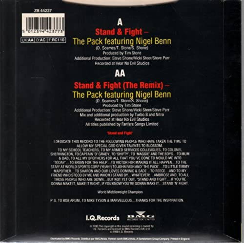 Pack - Stand & Fight (Remix By Turbo B And Nitro) - Used Vinyl Record image 2