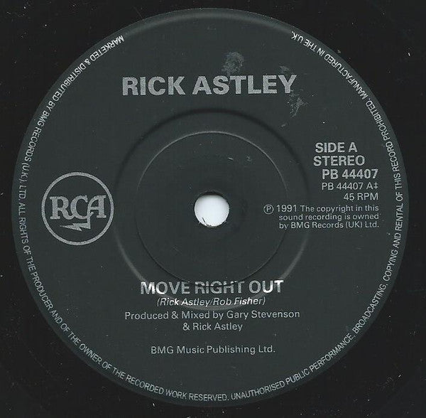 Rick Astley - Move Right Out - Used Vinyl Record 7" image 2