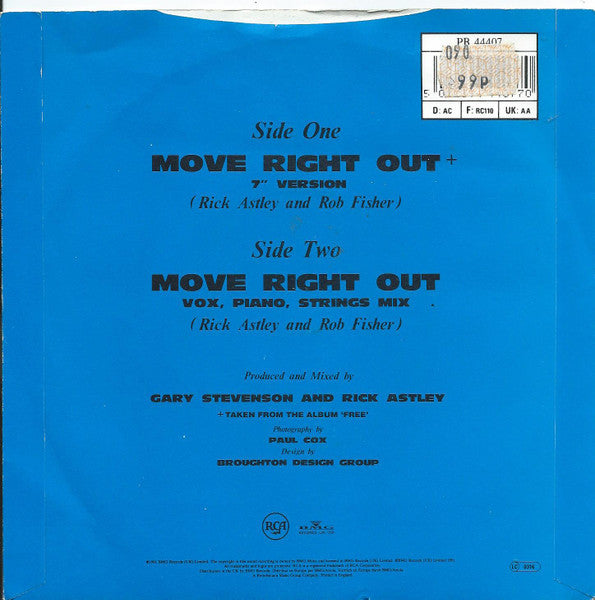 Rick Astley - Move Right Out - Used Vinyl Record 7" image 4
