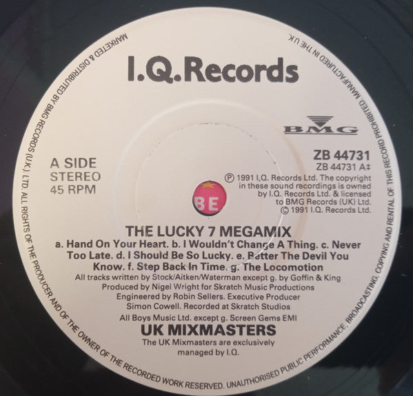 UK Mixmasters - Lucky 7 Megamix - Used Vinyl Record 7" image 4