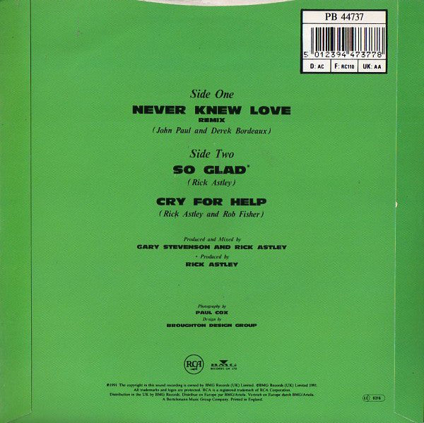 Rick Astley - Never Knew Love - Used Vinyl Record 7" image 6