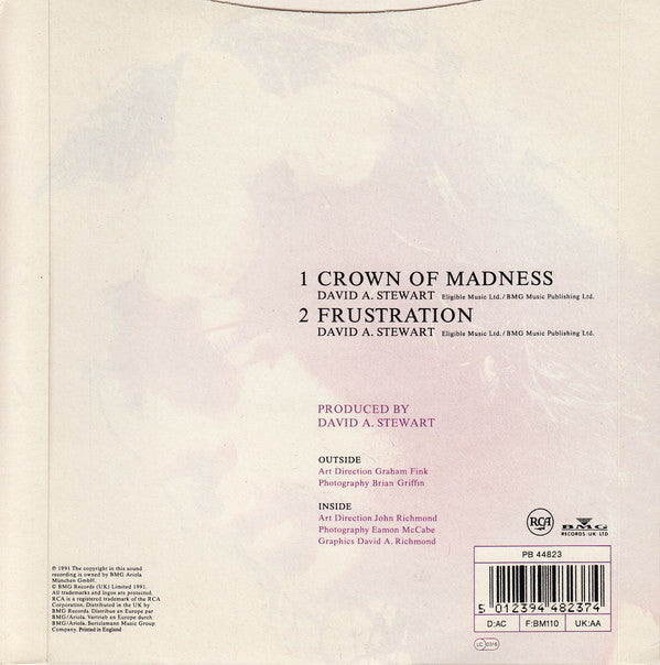 Dave Stewart And The - Crown Of Madness - Used Vinyl Record 7" image 2