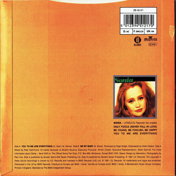 Sonia - You To Me Are Everything - Used Vinyl Record 7" image 6