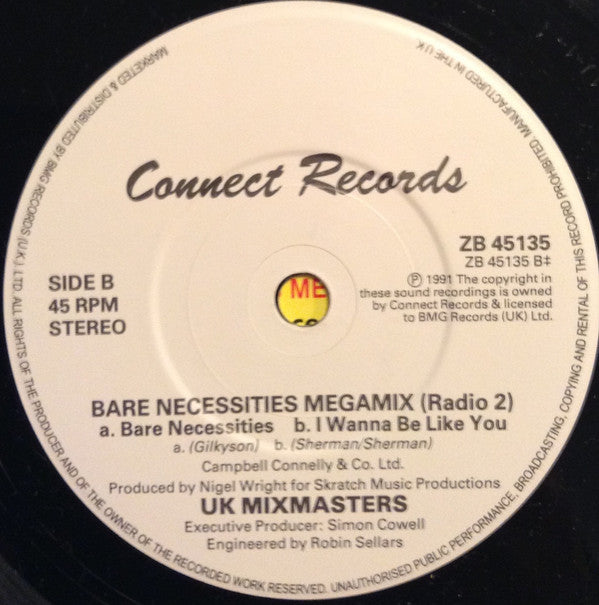 UK Mixmasters - Bare Necessities Megamix - Used Vinyl Record 7" image 8