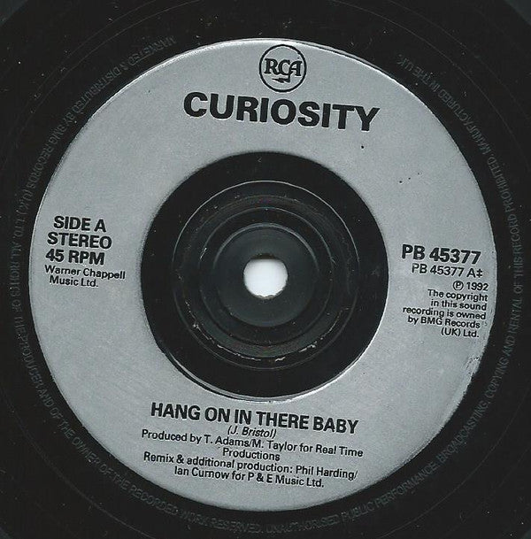 Curiosity - Hang On In There Baby - Used Vinyl Record 7" image 3