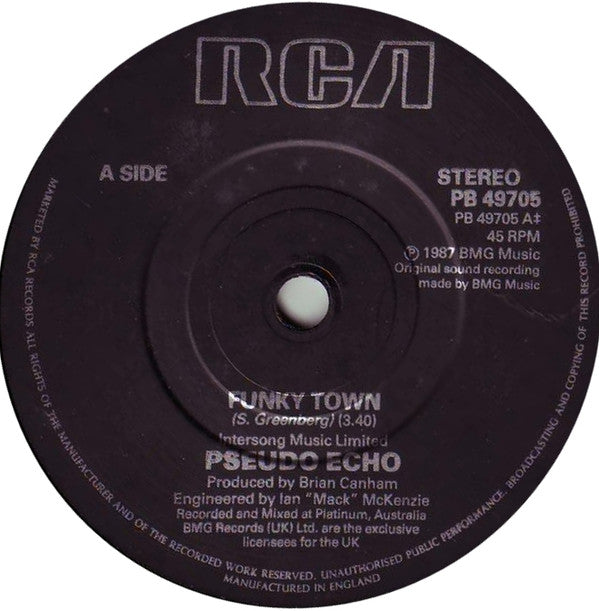 Pseudo Echo - Funky Town - Used Vinyl Record 7" image 3