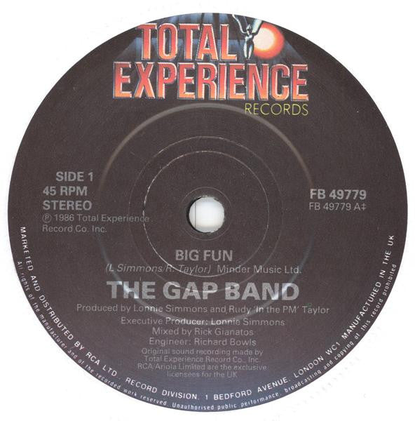 Gap Band - Big Fun - Used Vinyl Record 7" image 7