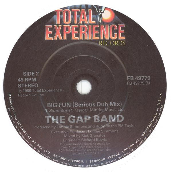 Gap Band - Big Fun - Used Vinyl Record 7" image 8