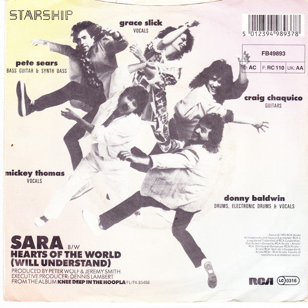 Starship - Sara - Used Vinyl Record 7" image 6