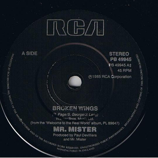 Mr. Mister - Broken Wings - Used Vinyl Record 7" image 7