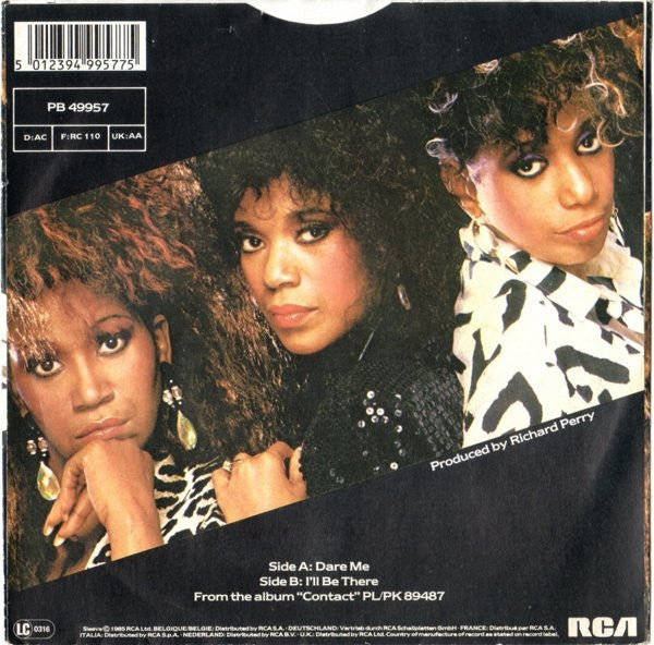 Pointer Sisters - Dare Me - Used Vinyl Record 7" image 2