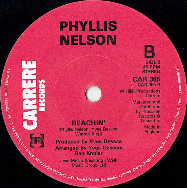 Phyllis Nelson - I Like You - Used Vinyl Record 7" image 4