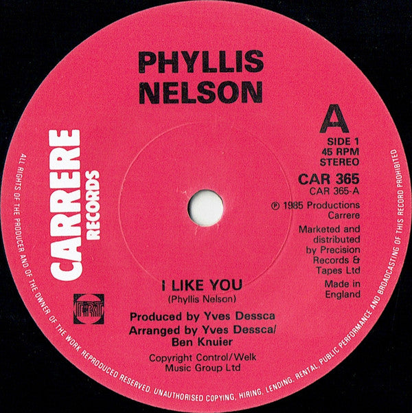 Phyllis Nelson - I Like You - Used Vinyl Record 7" image 7