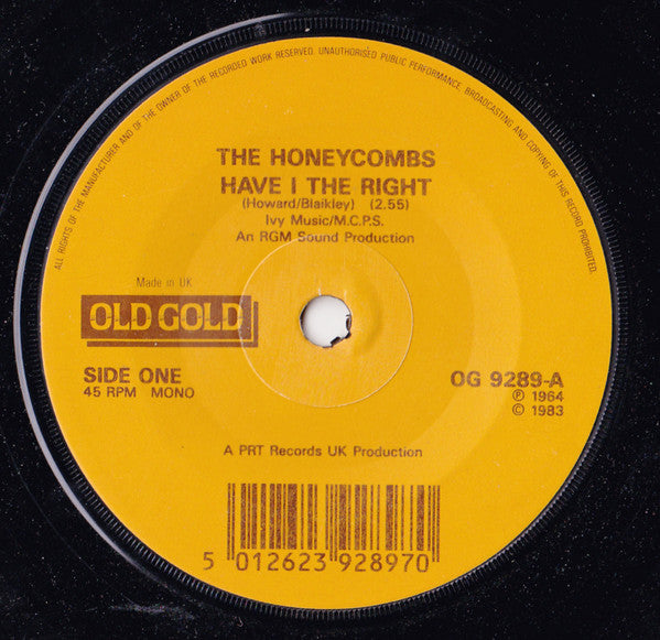 Honeycombs - Have I The Right - Used Vinyl Record 7" image 3