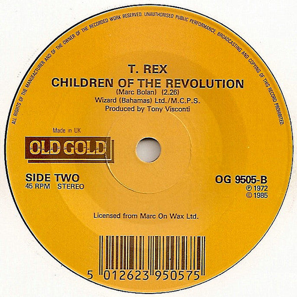 T. Rex - Metal Guru / Children Of The Revolution - Used Vinyl Record image 4
