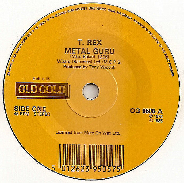 T. Rex - Metal Guru / Children Of The Revolution - Used Vinyl Record image 7
