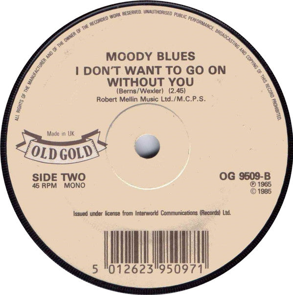 Moody Blues - Go Now - Used Vinyl Record 7" image 2