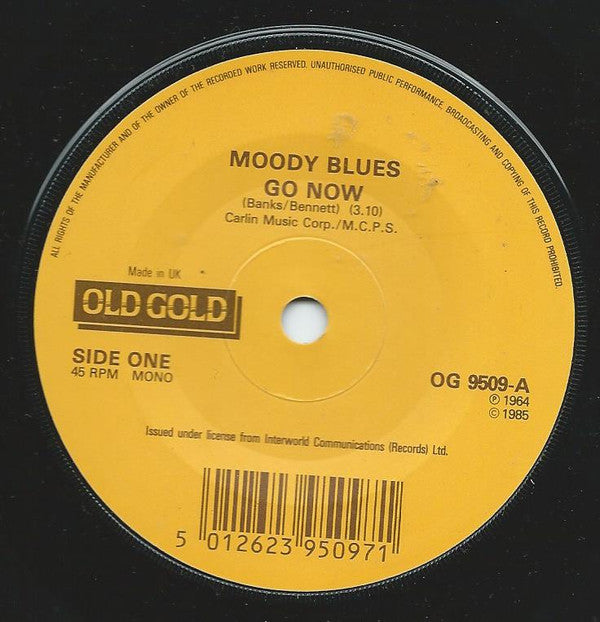 Moody Blues - Go Now - Used Vinyl Record 7" image 3